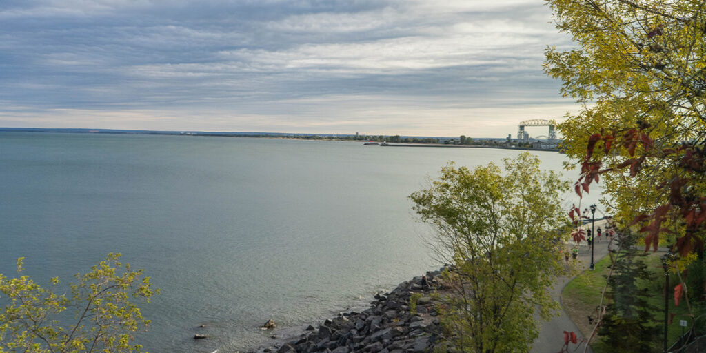 A view of the lake walk from the Njord